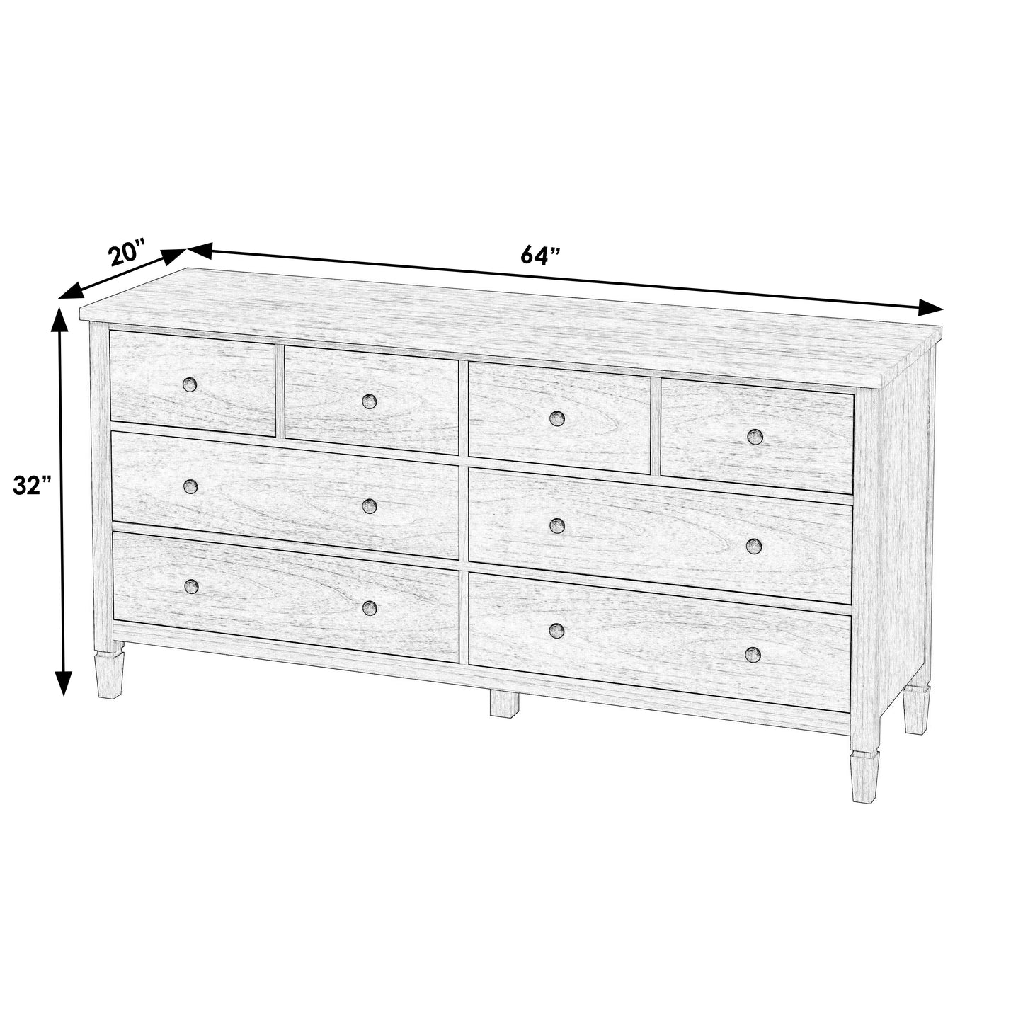 Flagstaff 8-Drawer Dresser in Black 5730432