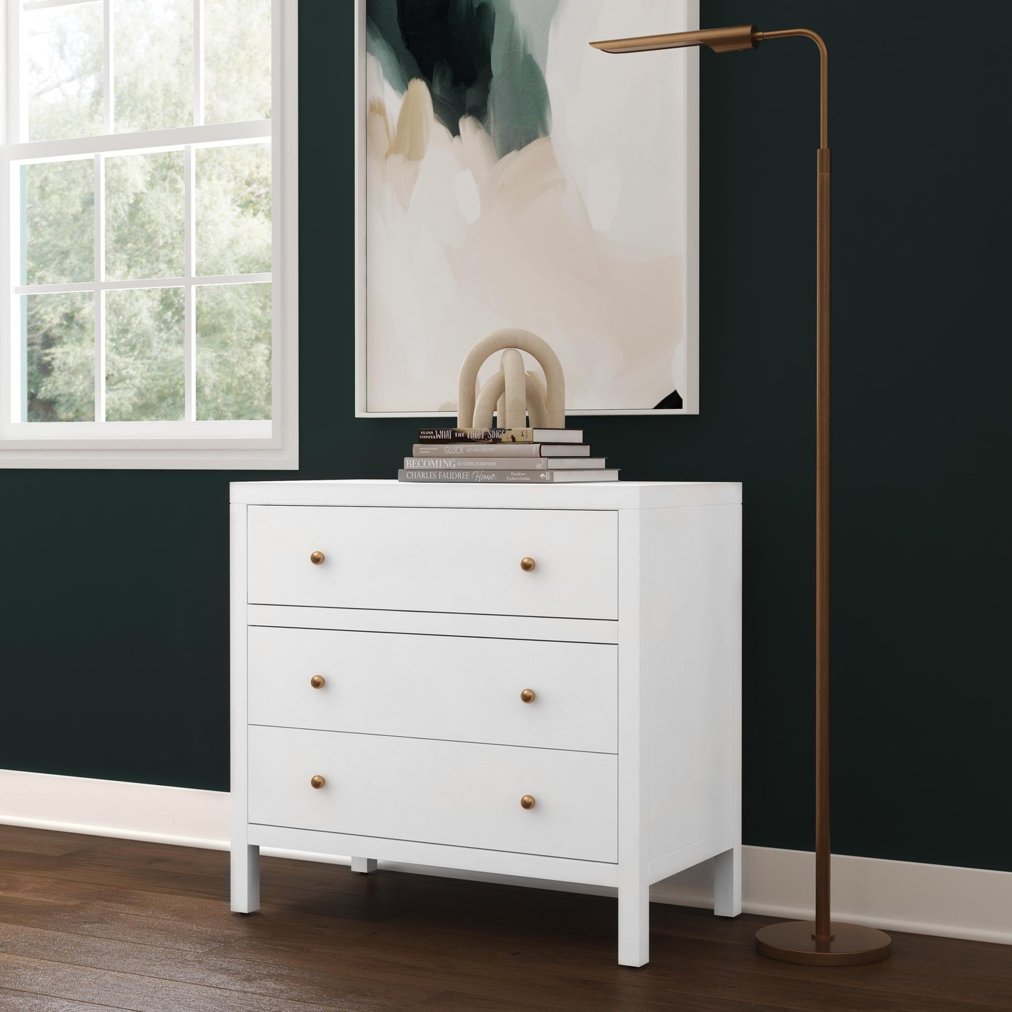 Nora 3-Drawer Chest in White 5731477