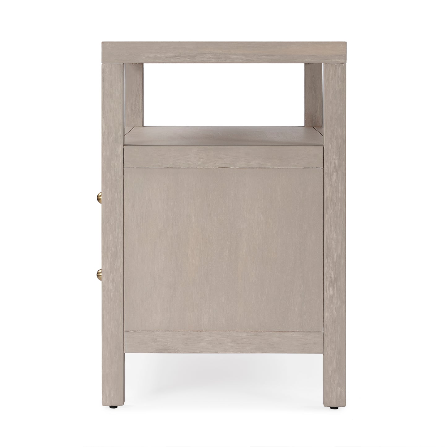 Nora 2-Drawer Wide Nightstand in Taupe 5732450