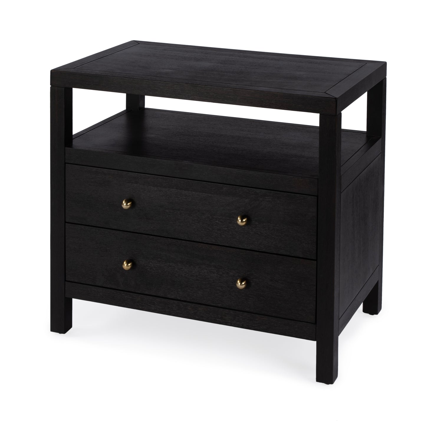 Nora 2-Drawer Wide Nightstand in Coffee 5732451