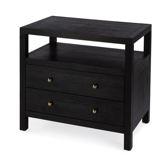 Nora 2-Drawer Wide Nightstand in Coffee  5732451