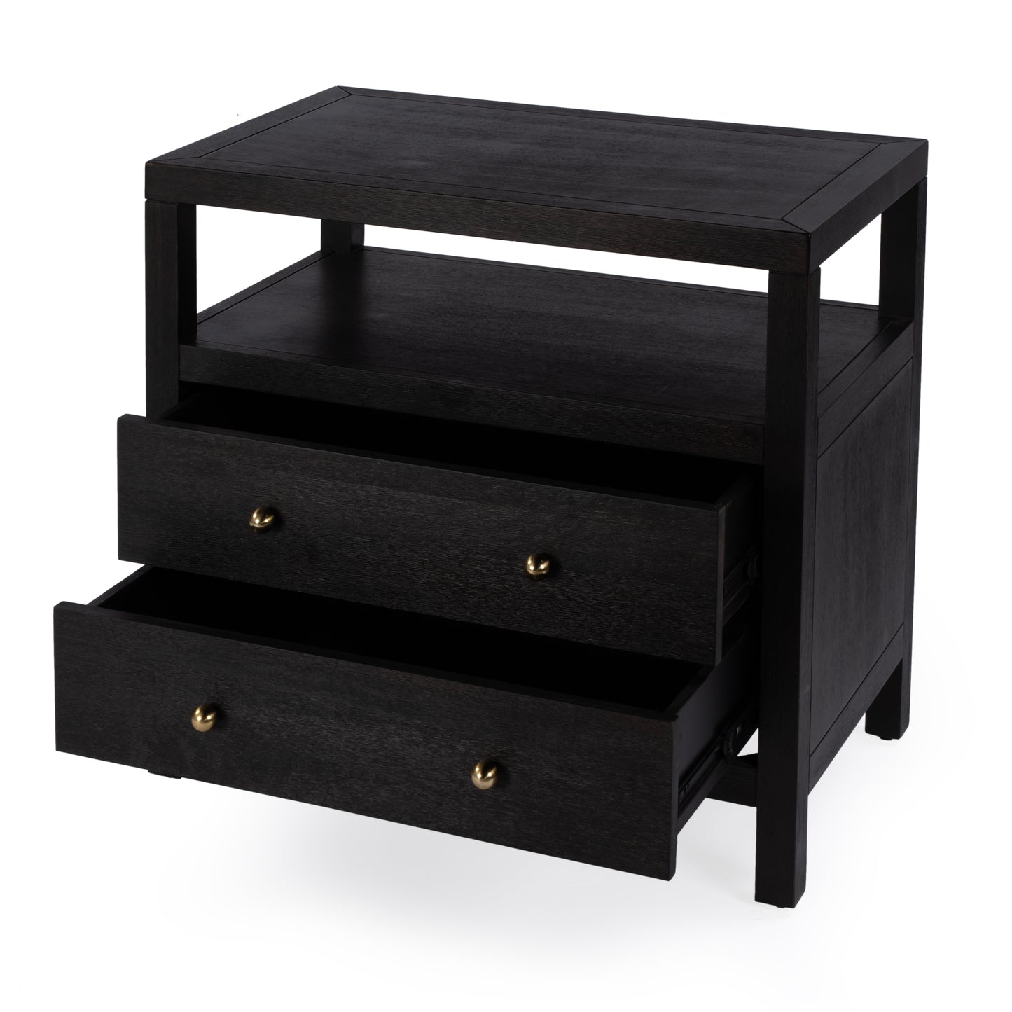 Nora 2-Drawer Wide Nightstand in Coffee 5732451