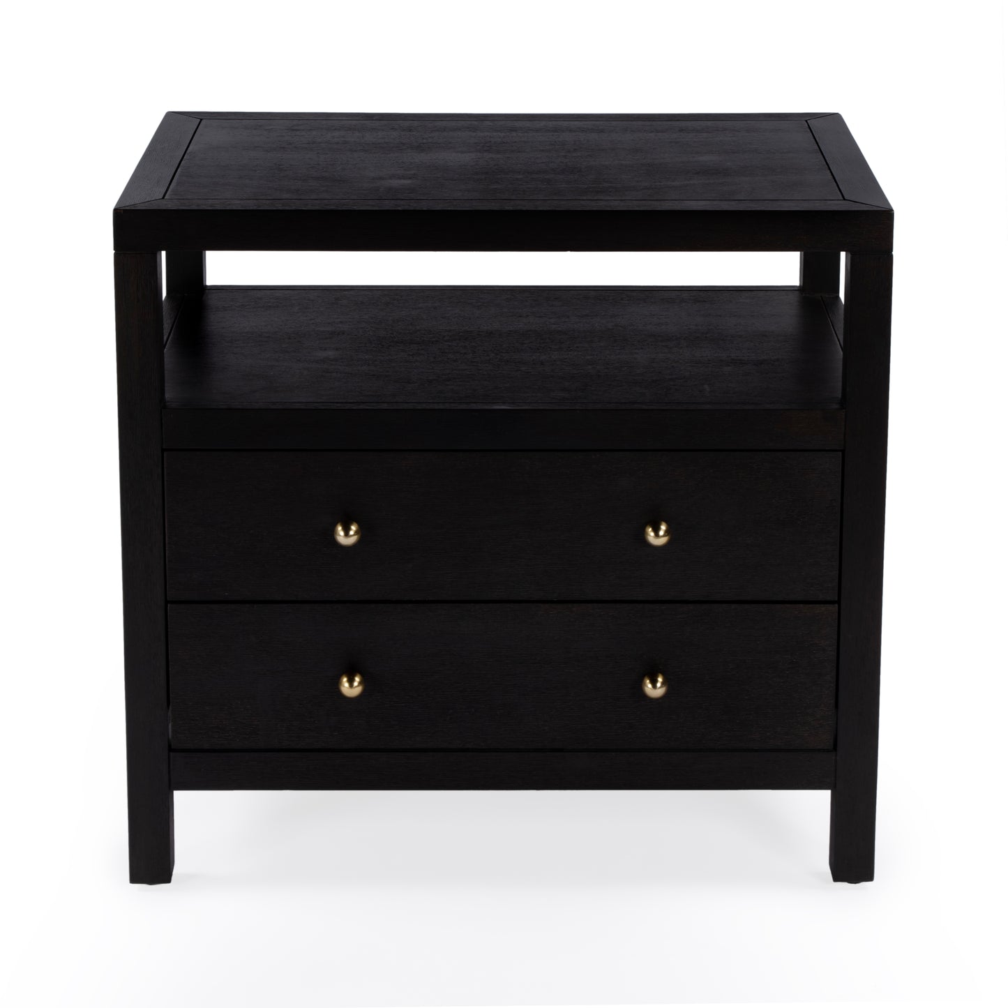Nora 2-Drawer Wide Nightstand in Coffee 5732451