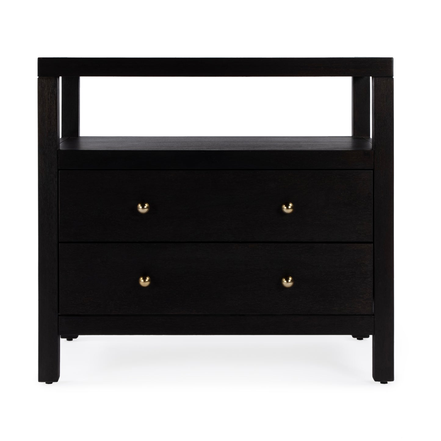 Nora 2-Drawer Wide Nightstand in Coffee 5732451