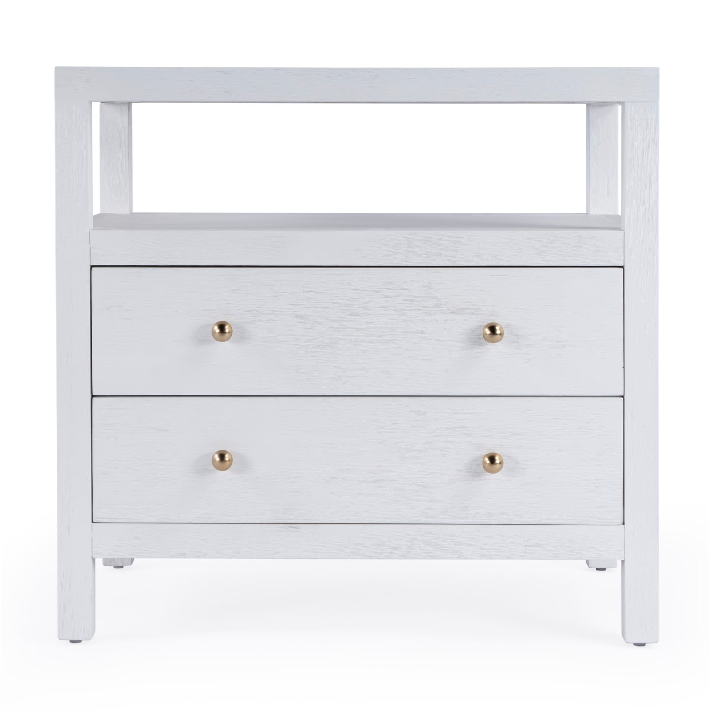 Nora 2-Drawer Wide Nightstand in White 5732477