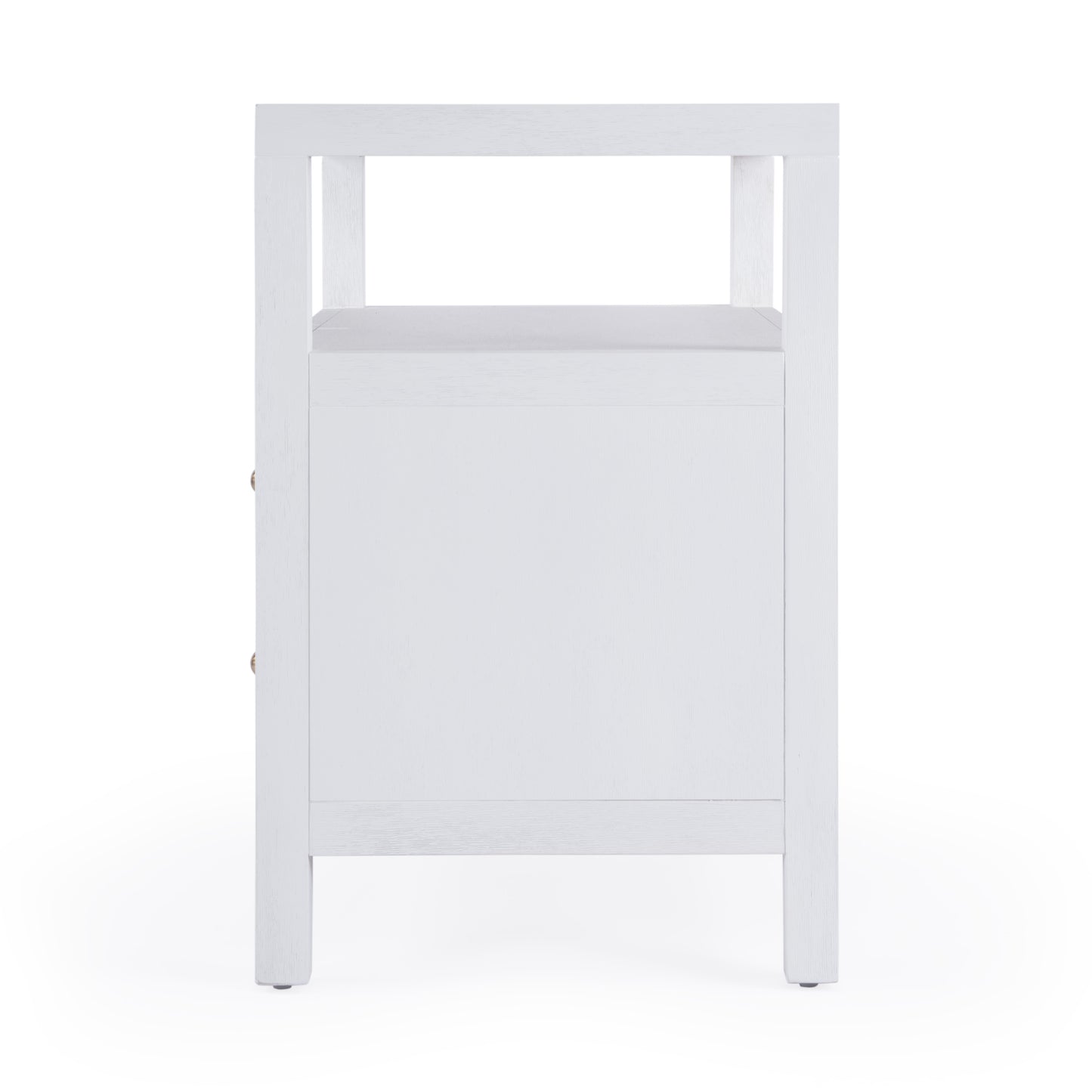 Nora 2-Drawer Wide Nightstand in White 5732477