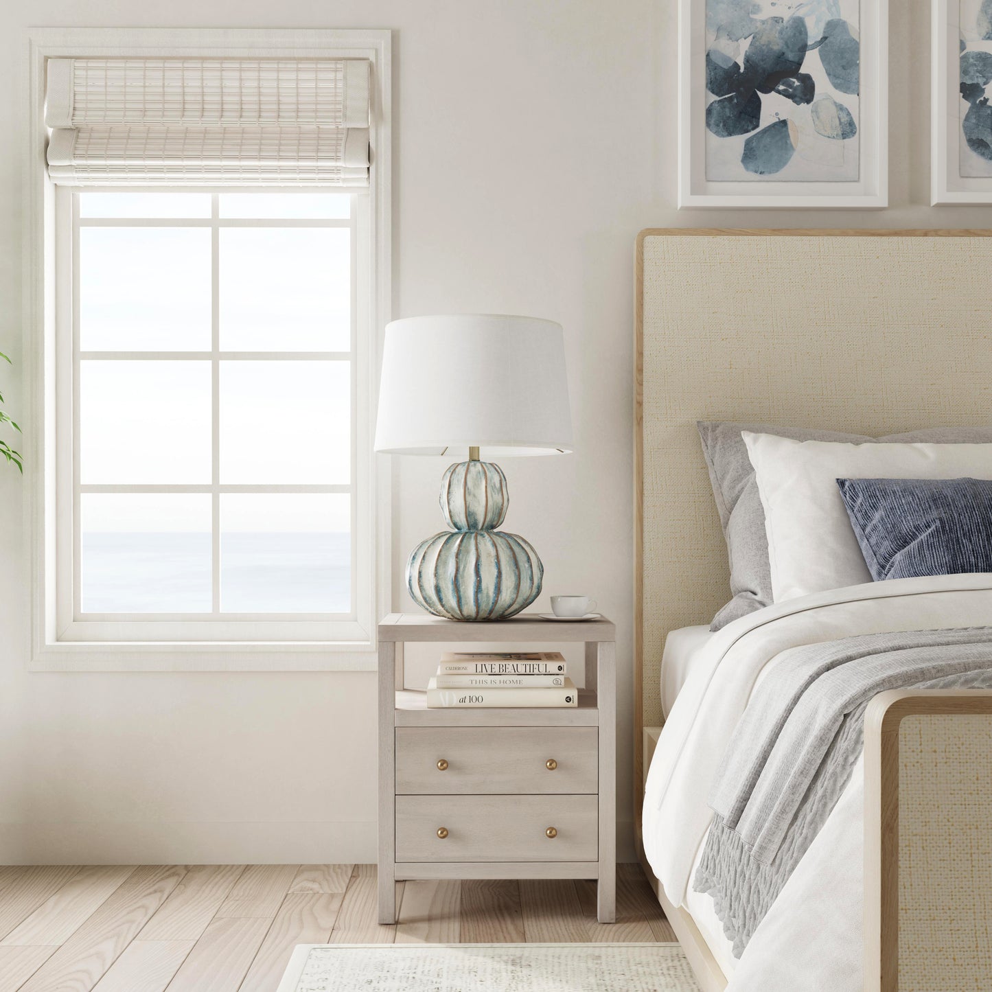 Nora 2-Drawer Nightstand in Taupe 5734450