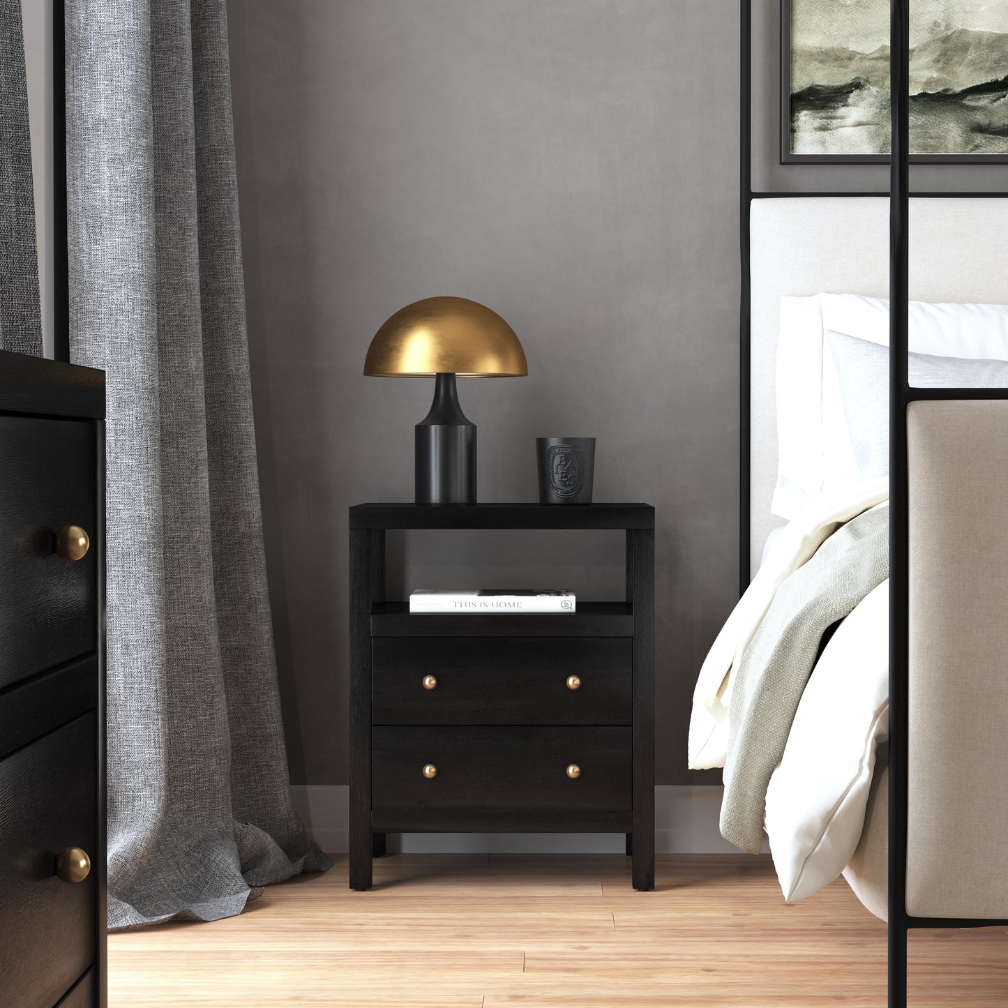 Nora 2-Drawer Nightstand in Coffee 5734451