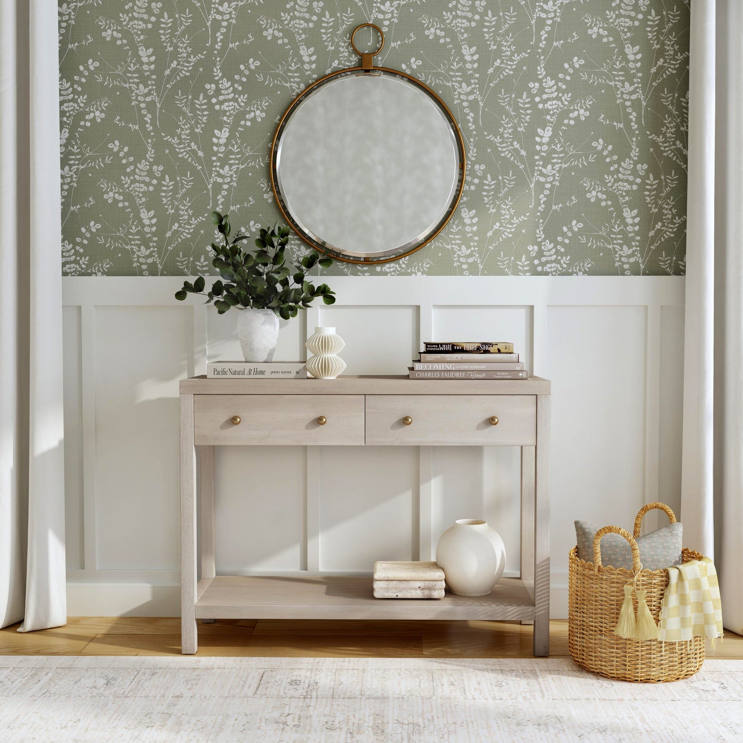 Nora 2 Drawer Console Table in Taupe 5739450