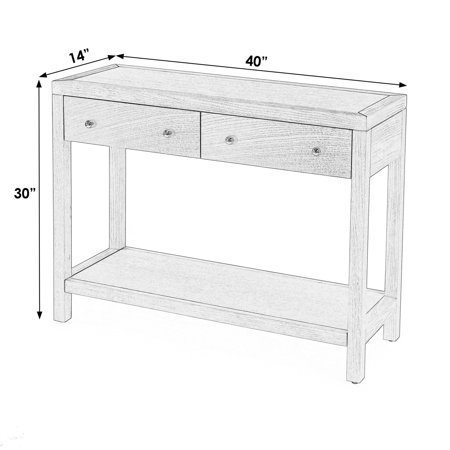 Nora 2 Drawer Console Table in Taupe 5739450