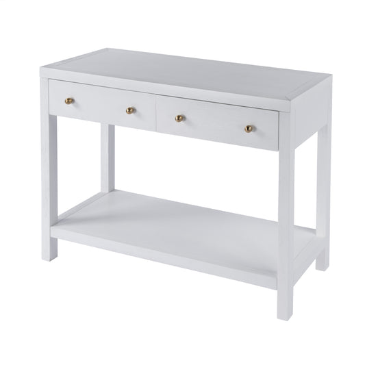 Nora 2 Drawer Console Table in White 5739477