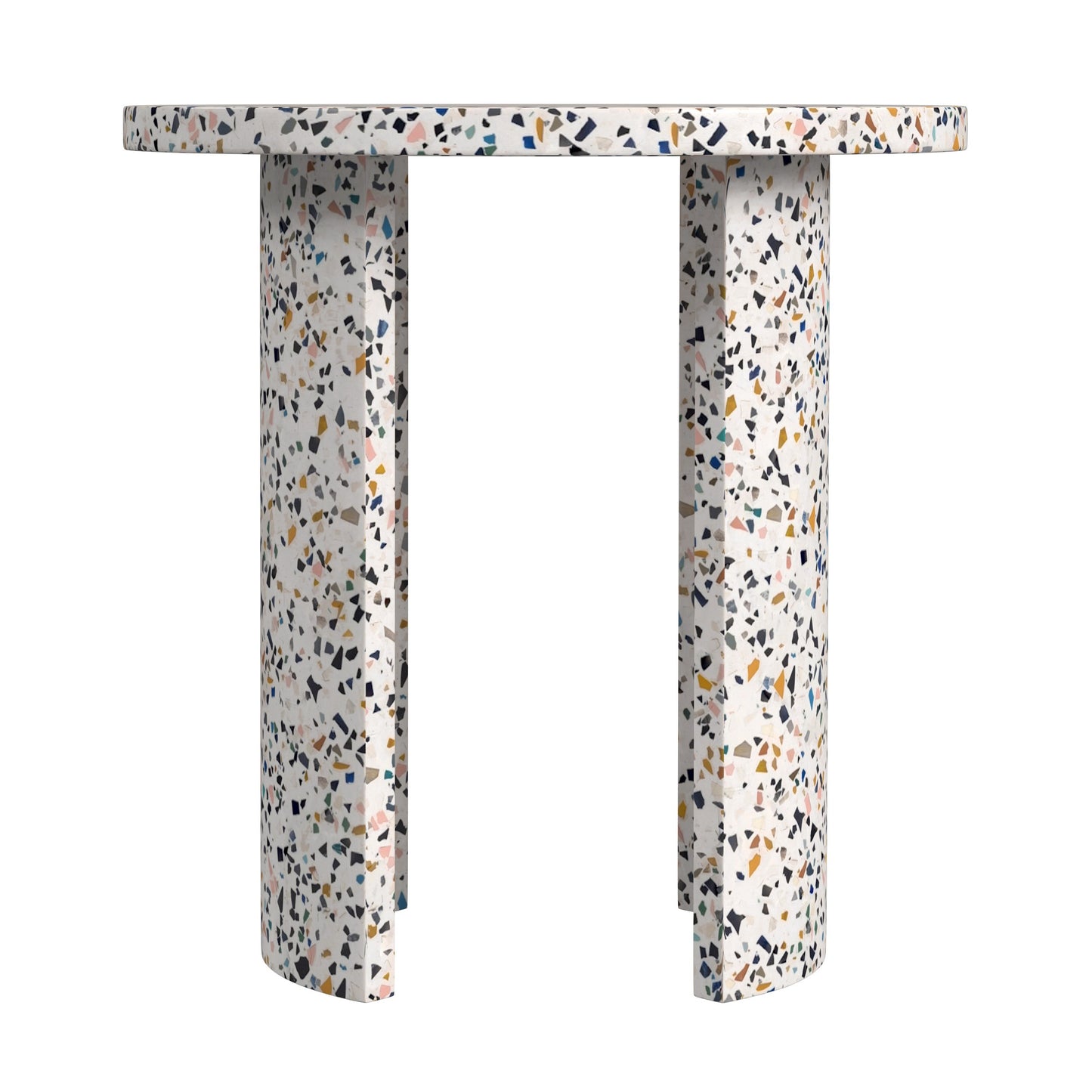 Butler Specialty Company Siesta Outdoor 19.25 in. W Round Terrazzo Marble Side Table, White