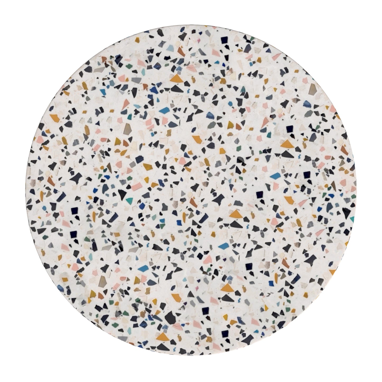 Butler Specialty Company Siesta Outdoor 19.25 in. W Round Terrazzo Marble Side Table, White