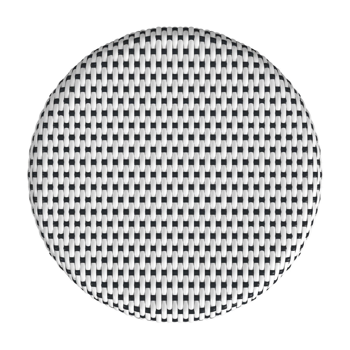 Tobias Rattan Round 18" Stool in White and Black 5745295