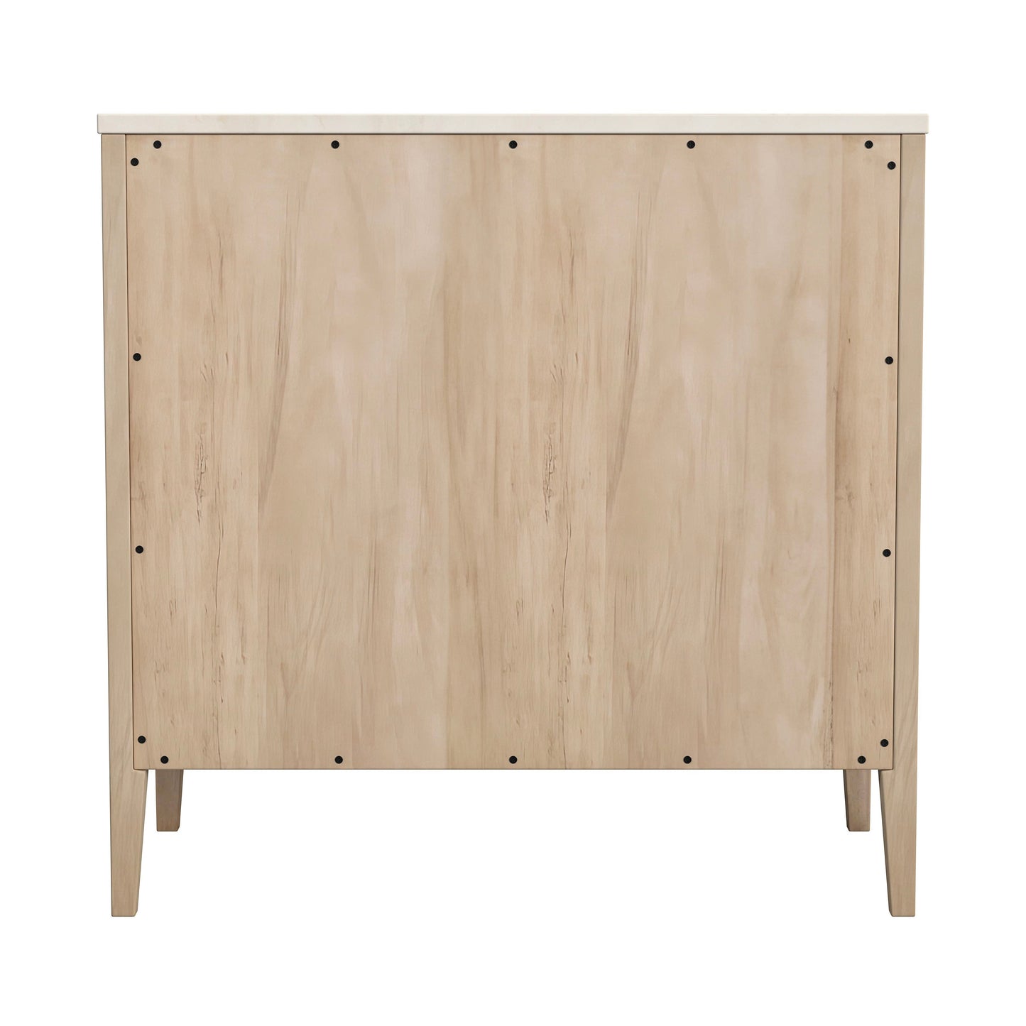 Mayfair 3 Drawer Wood and Marble Chest in Light Brown 5750455