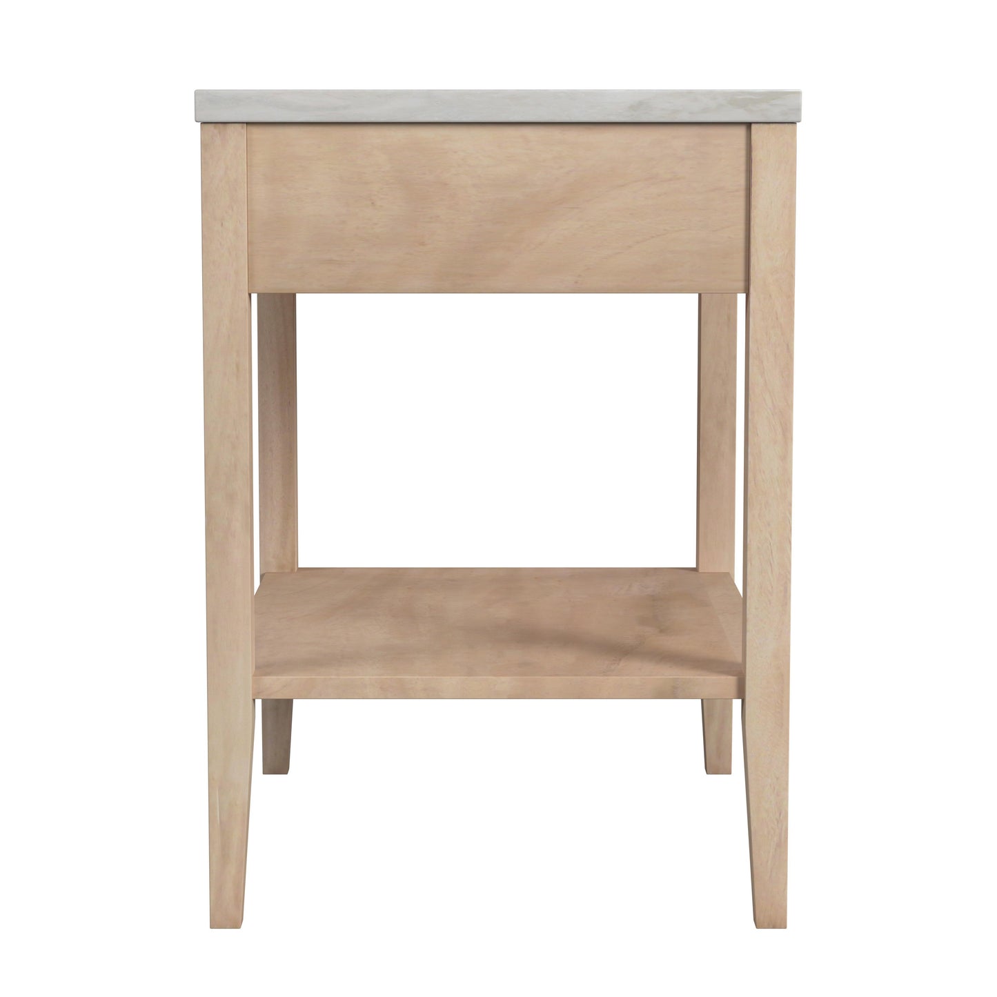 Mayfair 1 Drawer Wood and Marble Nightstand in Light Brown 5751455