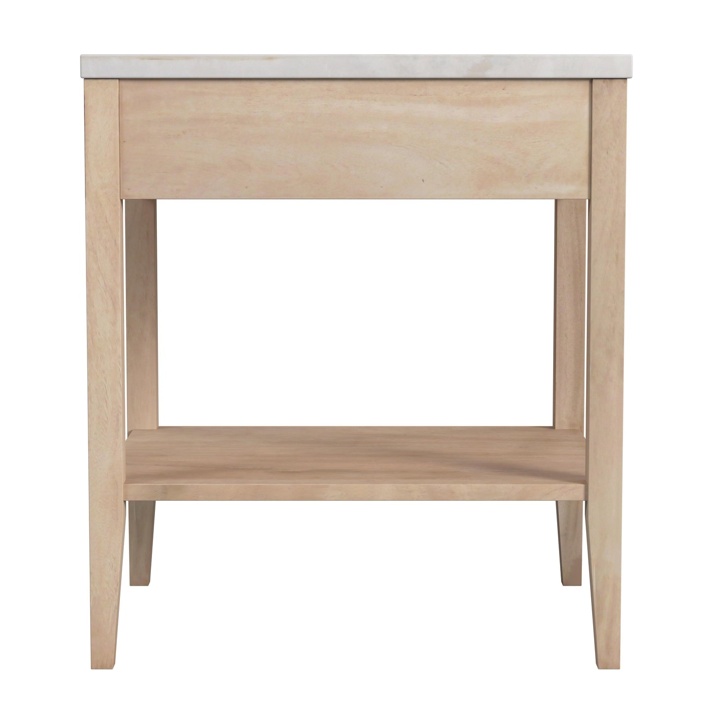 Mayfair 1 Drawer Wood and Marble Nightstand in Light Brown 5751455