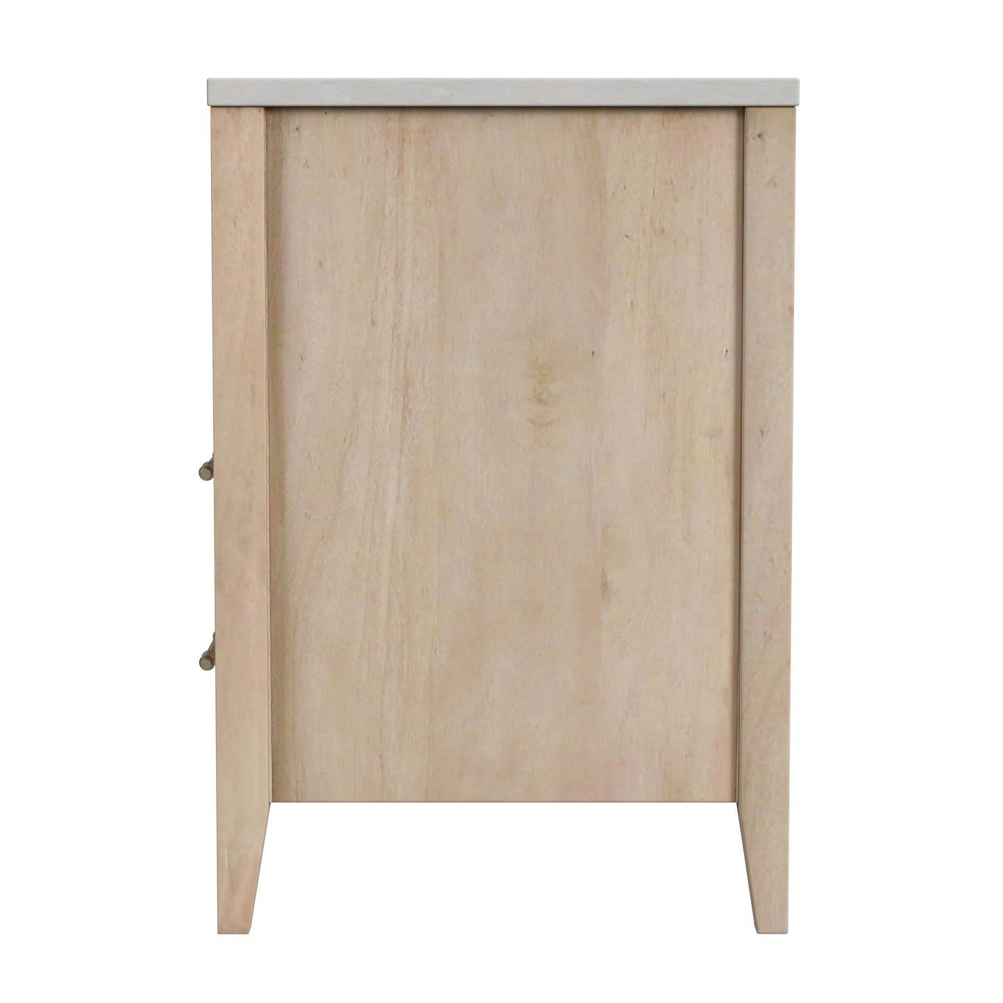 Mayfair 2 Drawer Wood and Marble Nightstand in Light Brown 5752455
