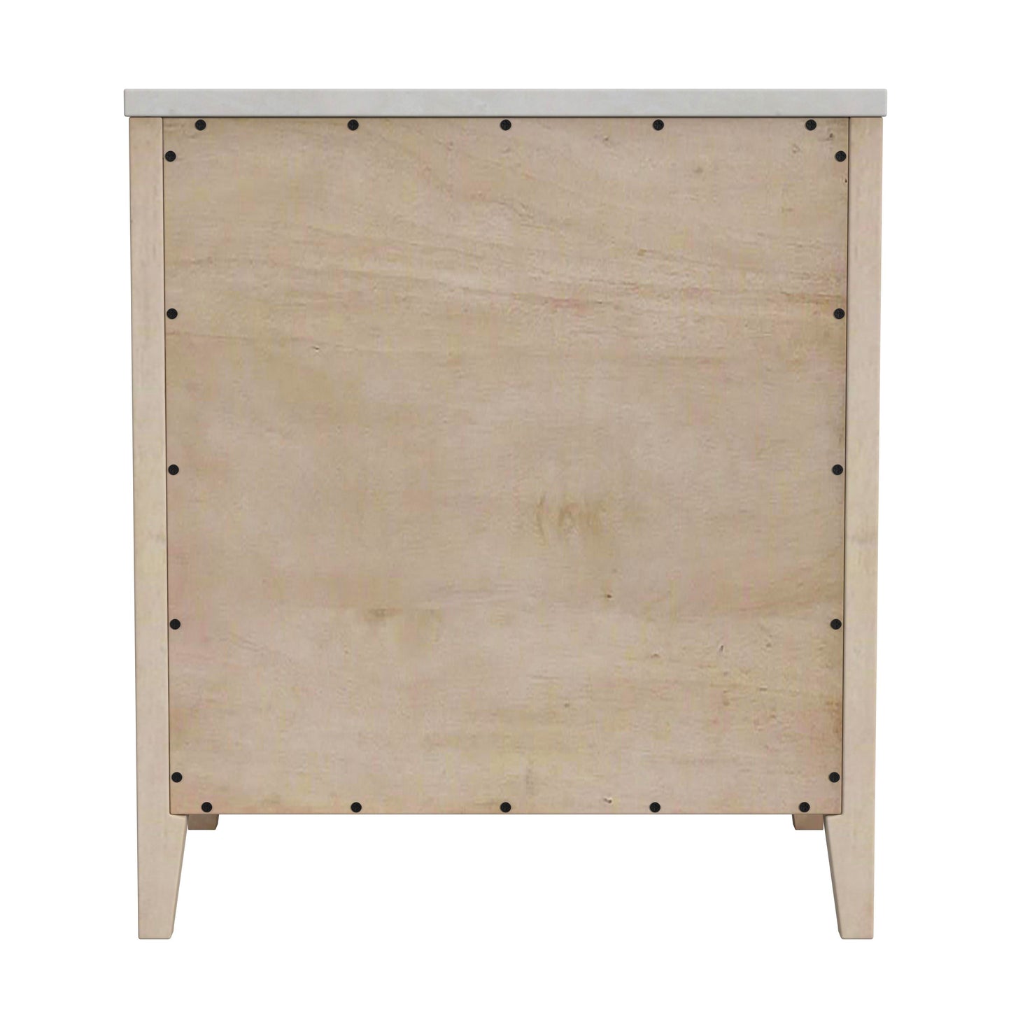 Mayfair 2 Drawer Wood and Marble Nightstand in Light Brown 5752455