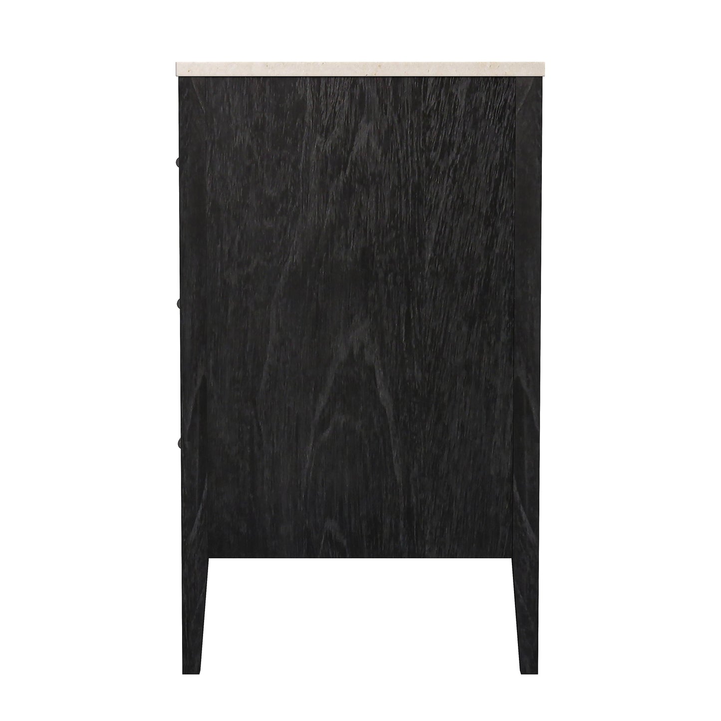 Mayfair 6 Drawer Wood and Marble Dresser in Black 5753432