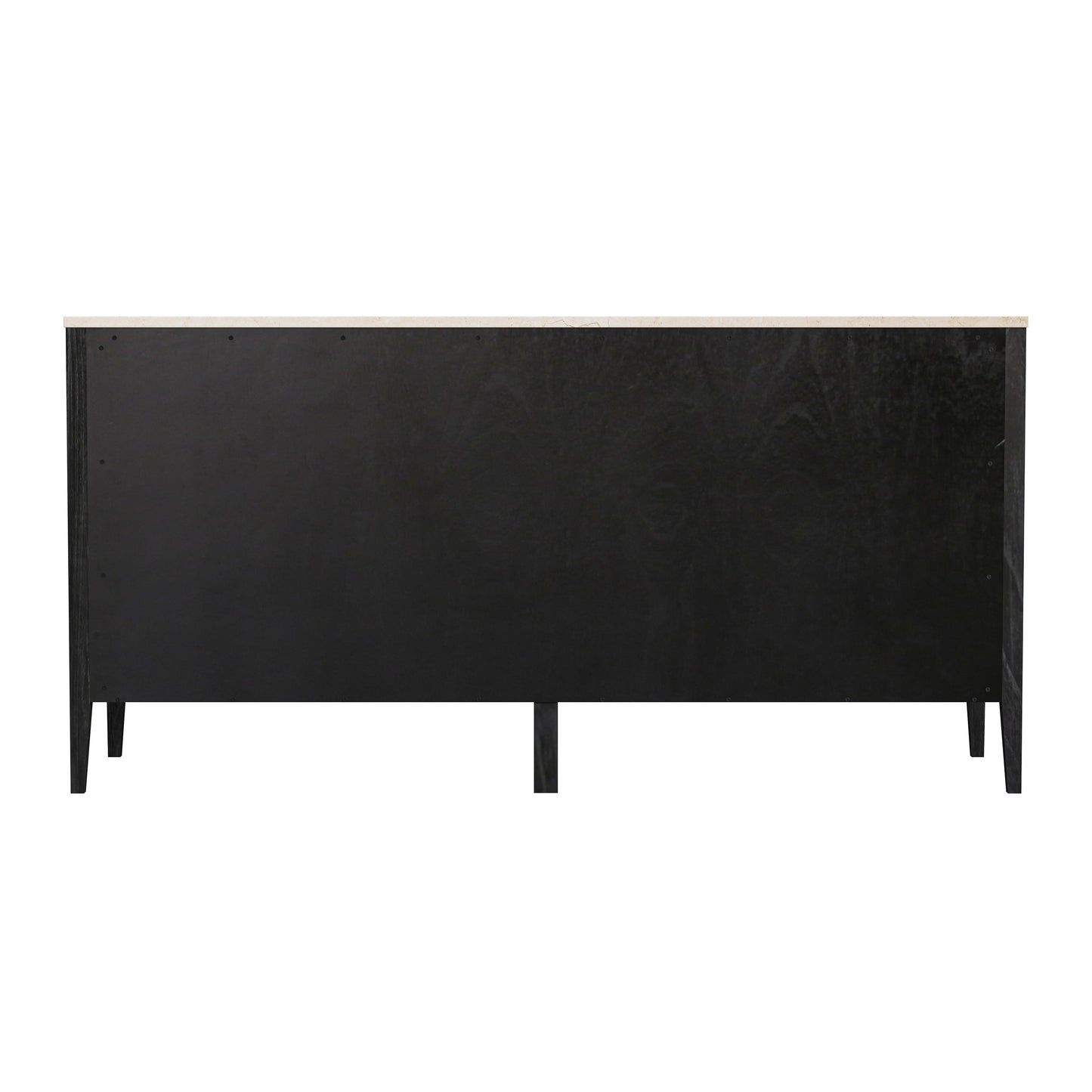 Mayfair 6 Drawer Wood and Marble Dresser in Black 5753432