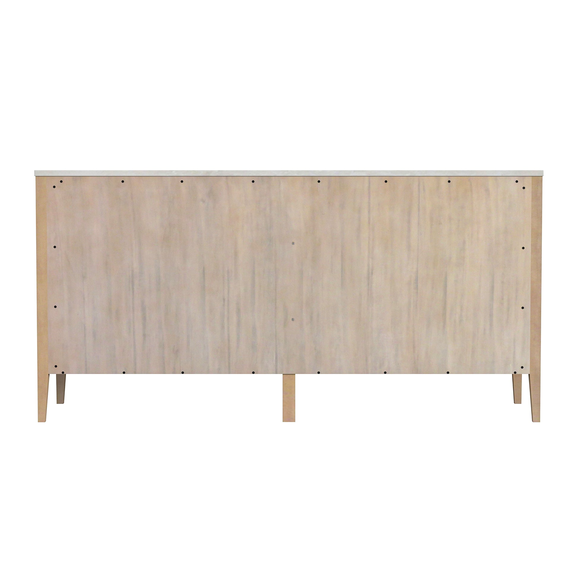 Butler Specialty Company Mayfair 64 in. W Rectangular Marble and Wood 6 Drawer Dresser, Light Brown