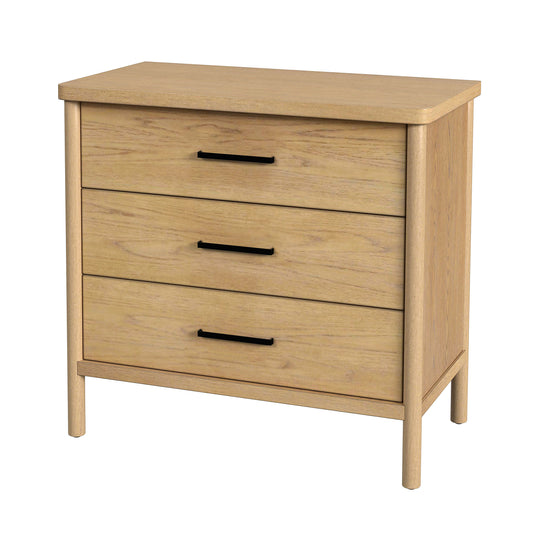 Butler Specialty Company Lennon 34 in. W Rectangular Wood 3 Drawer Rounded Leg Dresser, Light Brown