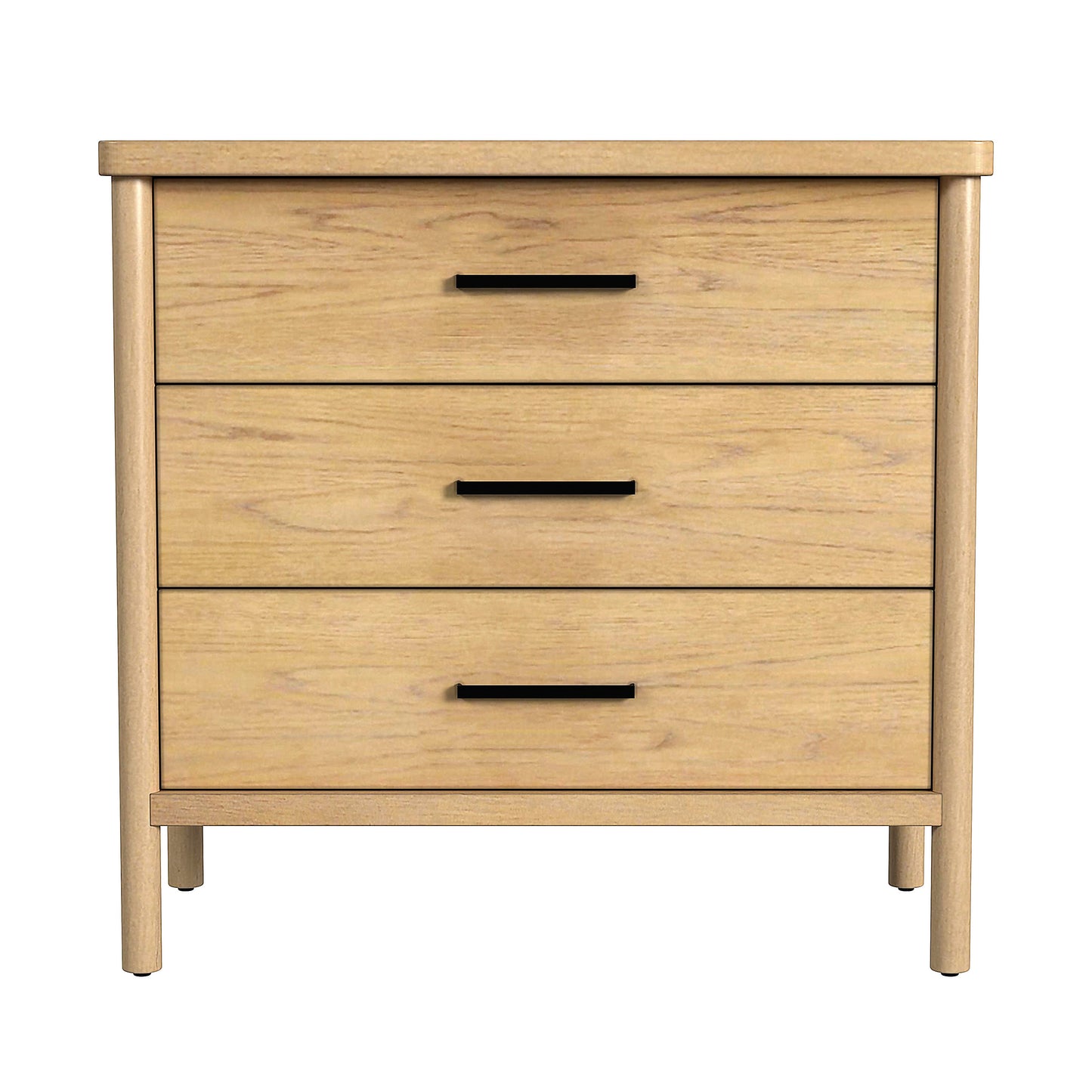 Butler Specialty Company Lennon 34 in. W Rectangular Wood 3 Drawer Rounded Leg Dresser, Light Brown