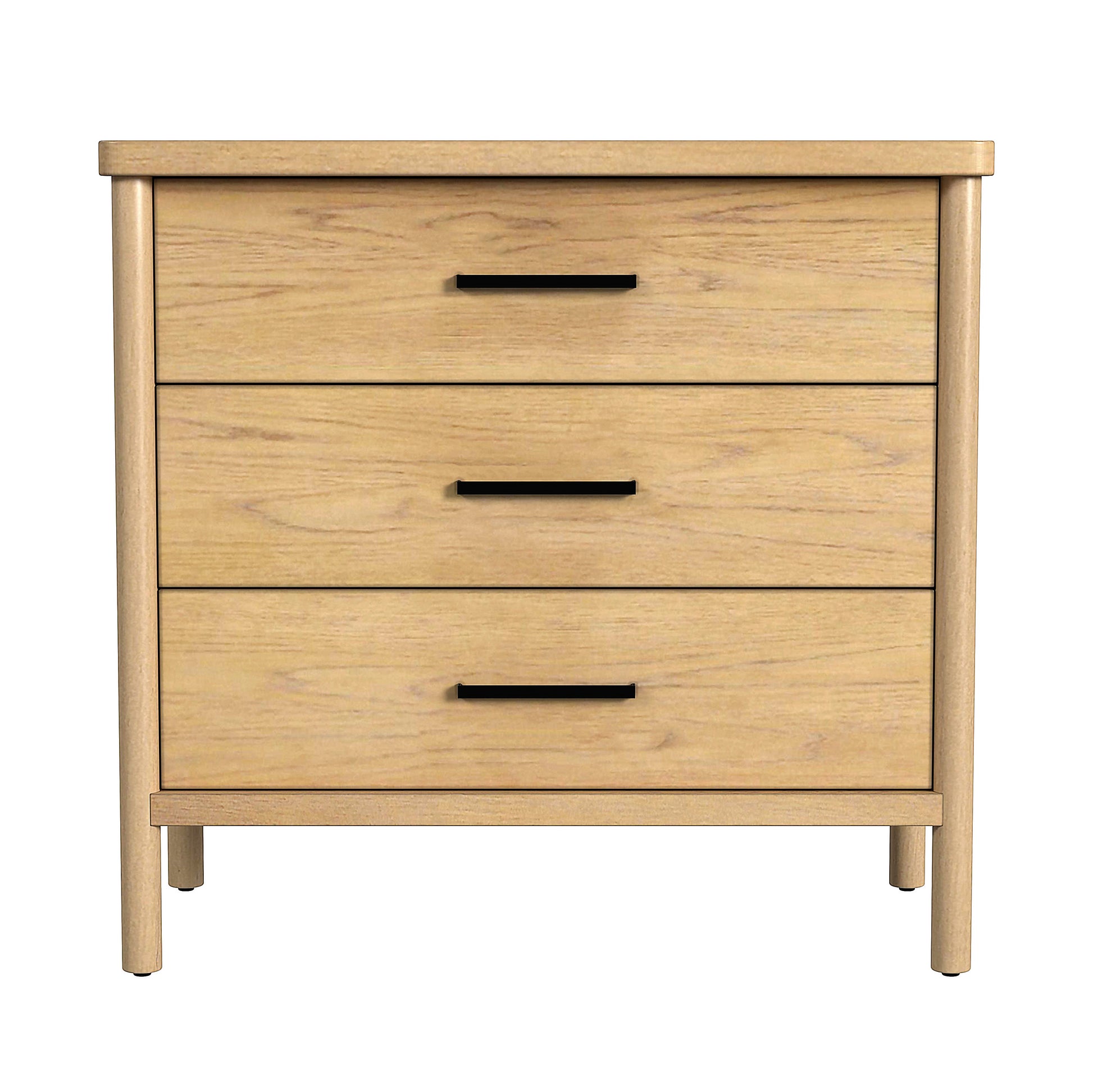 Butler Specialty Company Lennon 34 in. W Rectangular Wood 3 Drawer Rounded Leg Dresser, Light Brown