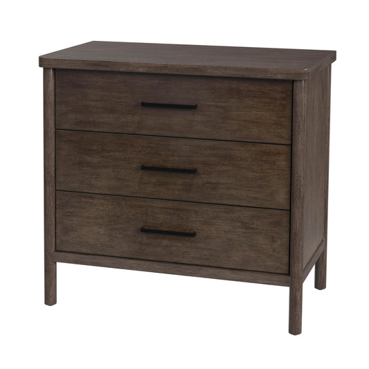 Butler Specialty Company Lennon 34 in. W Rectangular Wood 3 Drawer Rounded Leg Dresser, Brown