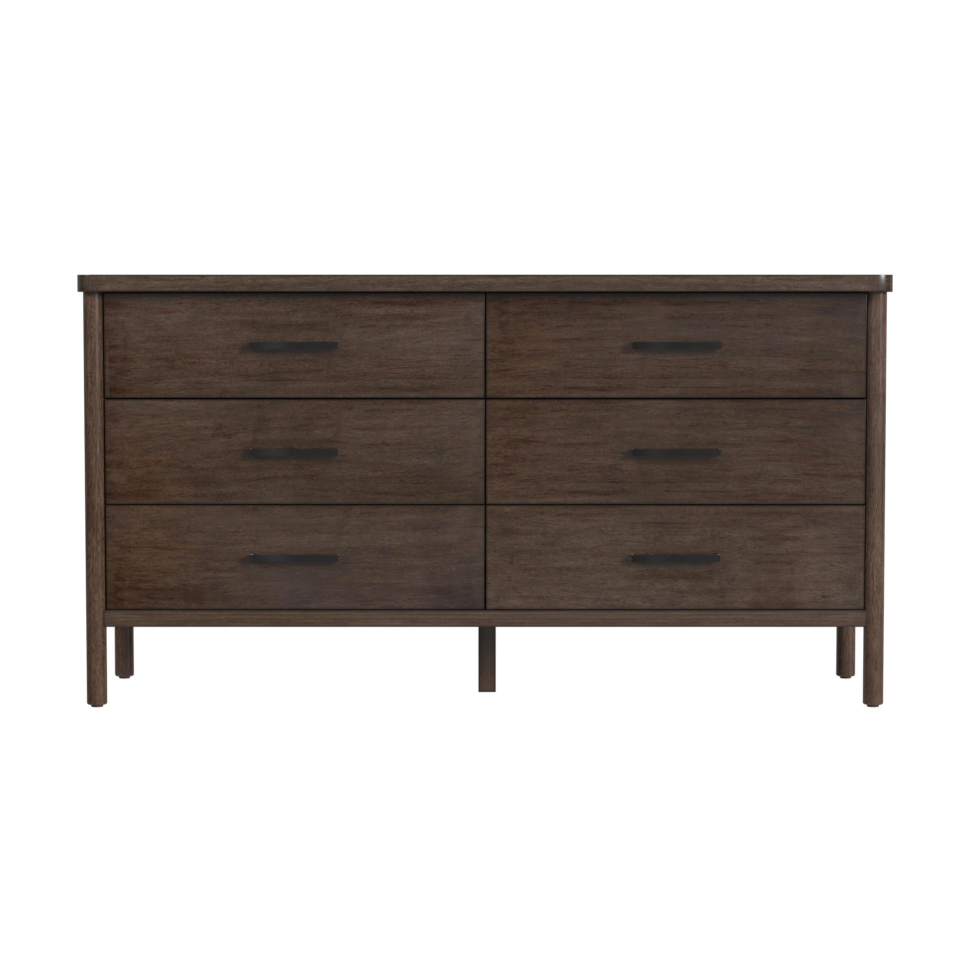 Butler Specialty Company Lennon 60 in. W Rectangular Wood 6 Drawer Rounded Leg Dresser, Brown