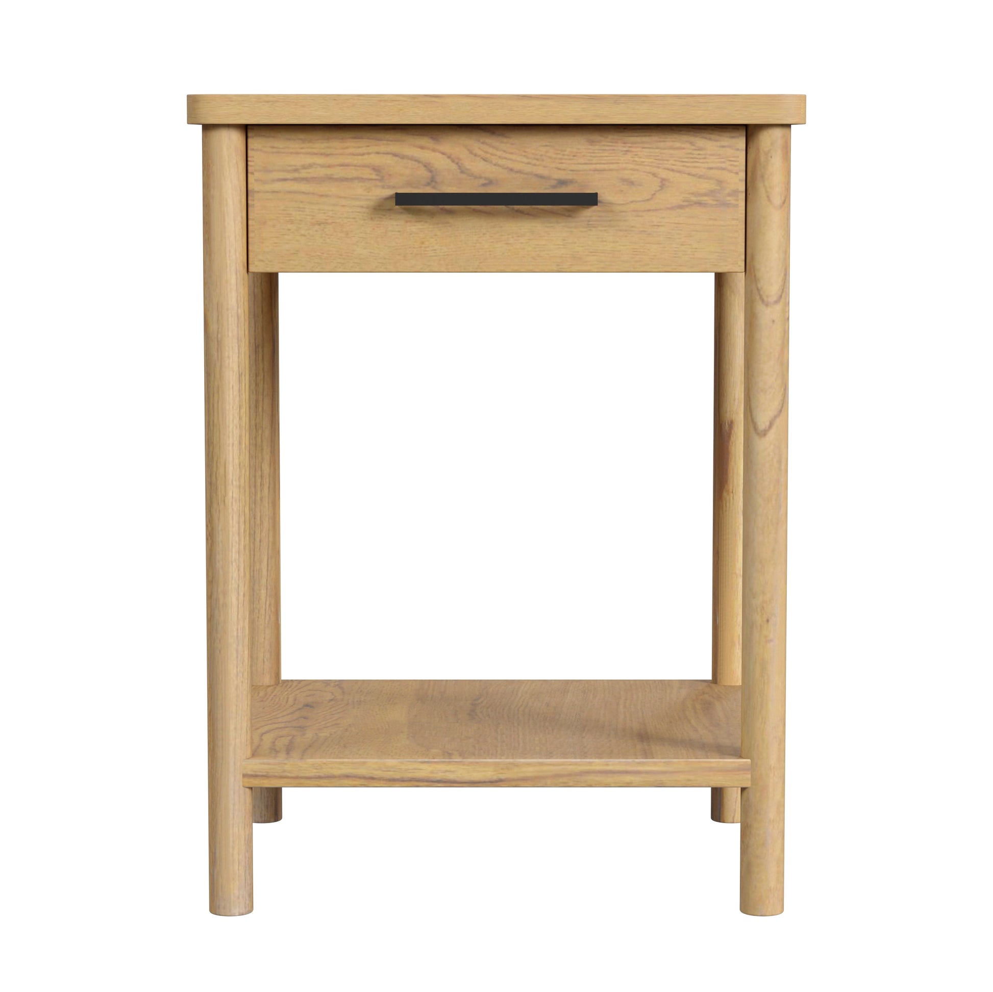 Butler Specialty Company Lennon 21 in. W Rectangular Wood 1 Drawer Rounded Leg Nightstand with Lower Open Shelf, Light Brown