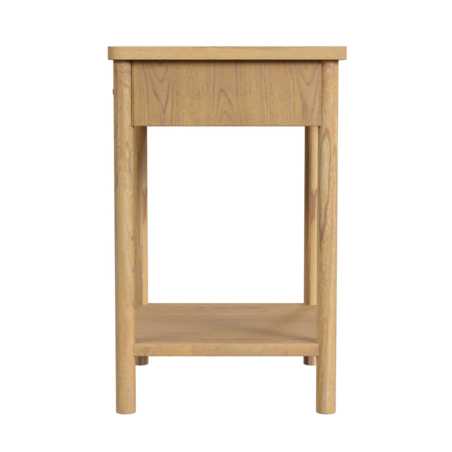Butler Specialty Company Lennon 21 in. W Rectangular Wood 1 Drawer Rounded Leg Nightstand with Lower Open Shelf, Light Brown