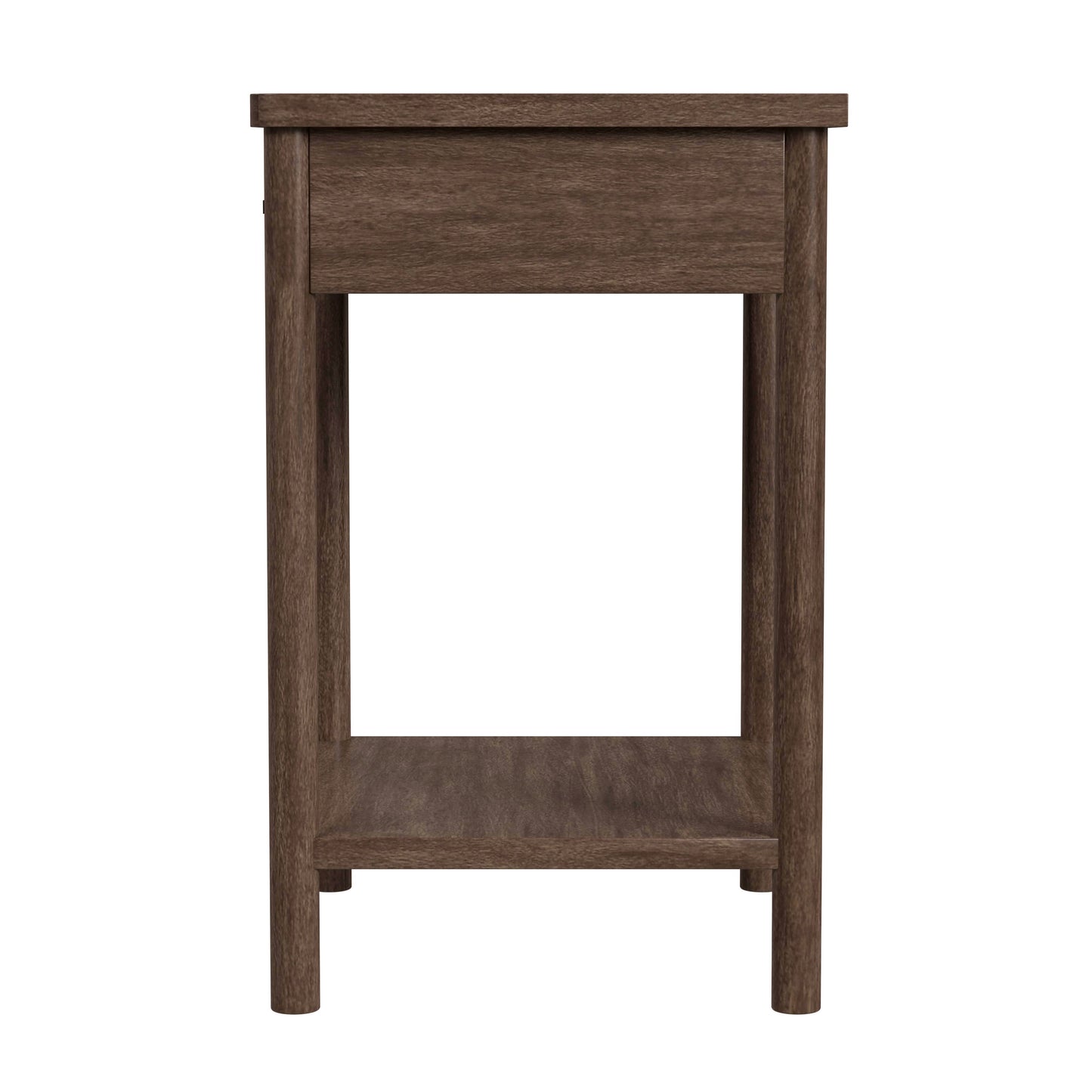Butler Specialty Company Lennon 21 in. W Rectangular Wood 1 Drawer Rounded Leg Nightstand with Lower Open Shelf, Brown