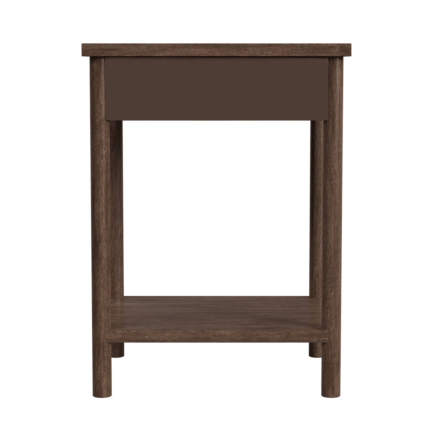 Butler Specialty Company Lennon 21 in. W Rectangular Wood 1 Drawer Rounded Leg Nightstand with Lower Open Shelf, Brown