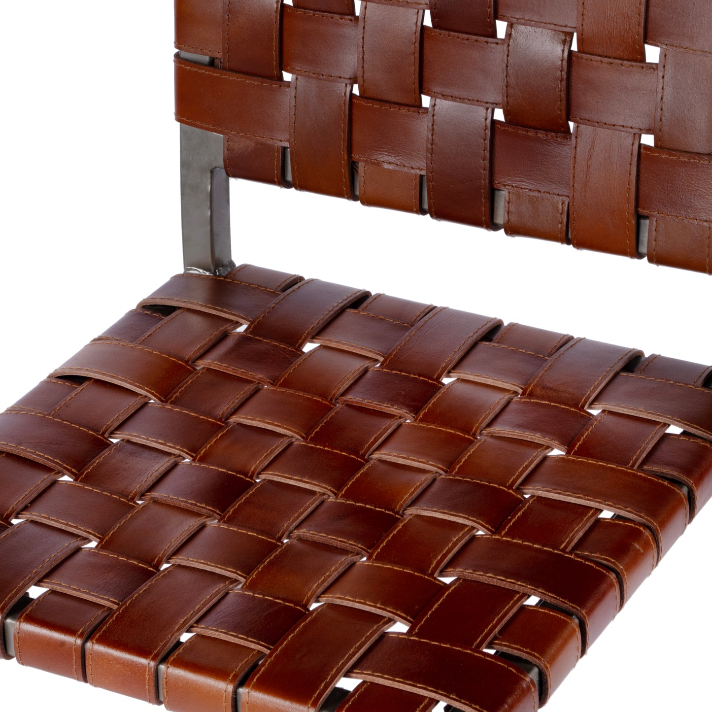 Butler Specialty Company Bromley 24.5 in. Seat Height Iron and Leather Counter Stool with Back, Brown