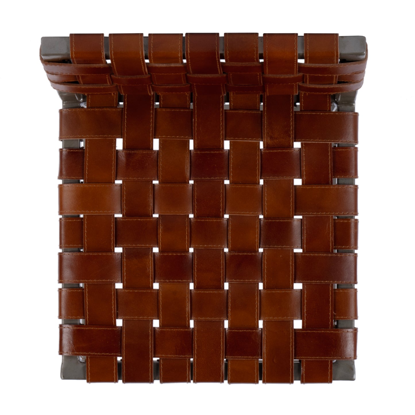 Butler Specialty Company Bromley 24.5 in. Seat Height Iron and Leather Counter Stool with Back, Brown