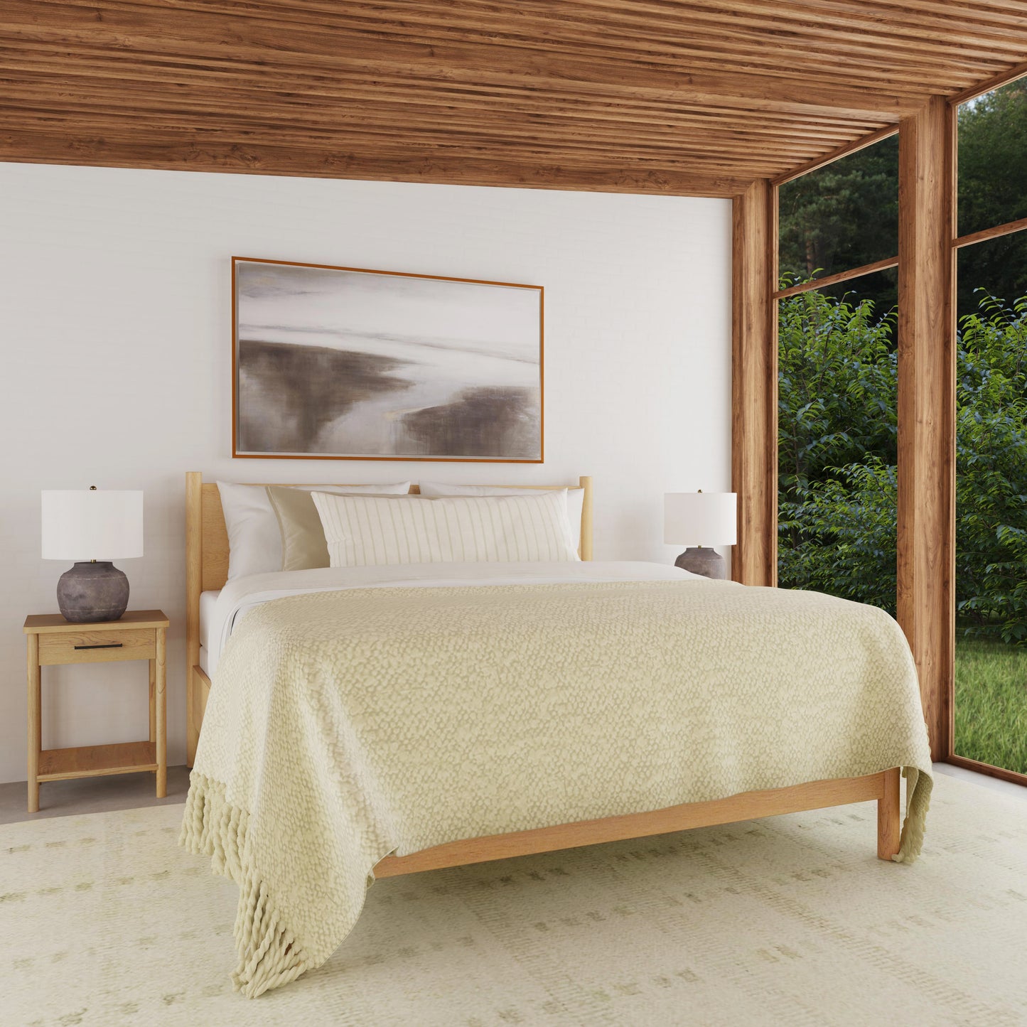 Butler Specialty Company Lennon Rounded Leg  Platform King Bed, Light Brown