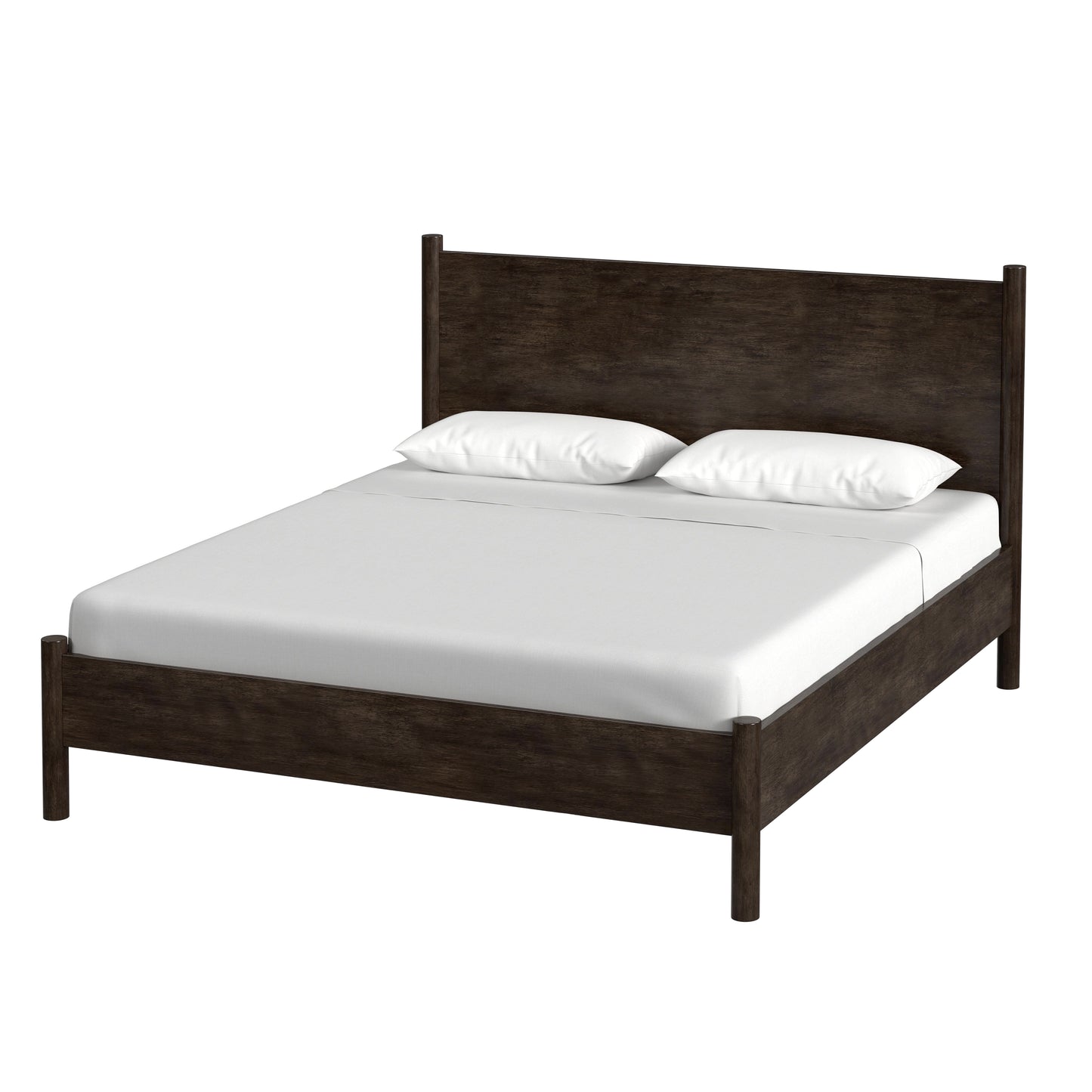 Butler Specialty Company Lennon Rounded Leg  Platform King Bed, Medium Brown