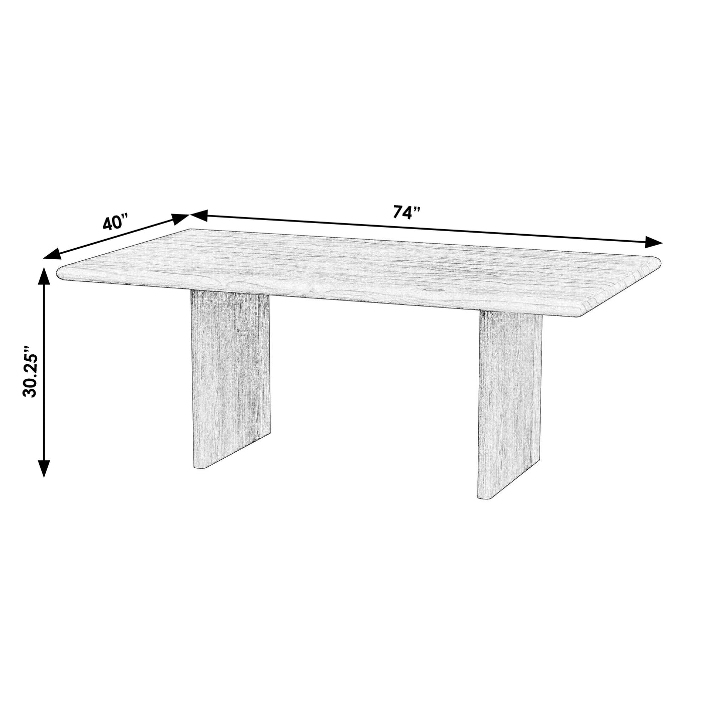 Halmstad Wood Panel Dining Table in Black 5765432