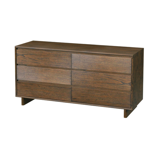 Halmstad Wood Panel 6 Drawer Dresser in Brown 5766188