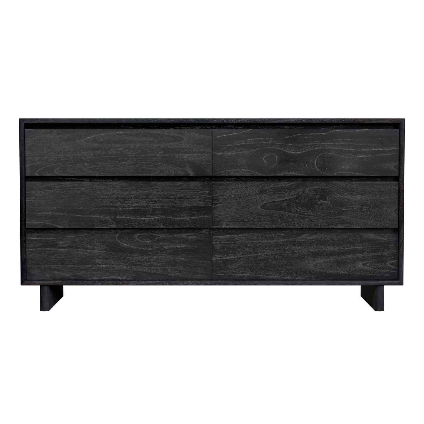 Halmstad Wood Panel 6 Drawer Dresser in Black 5766432