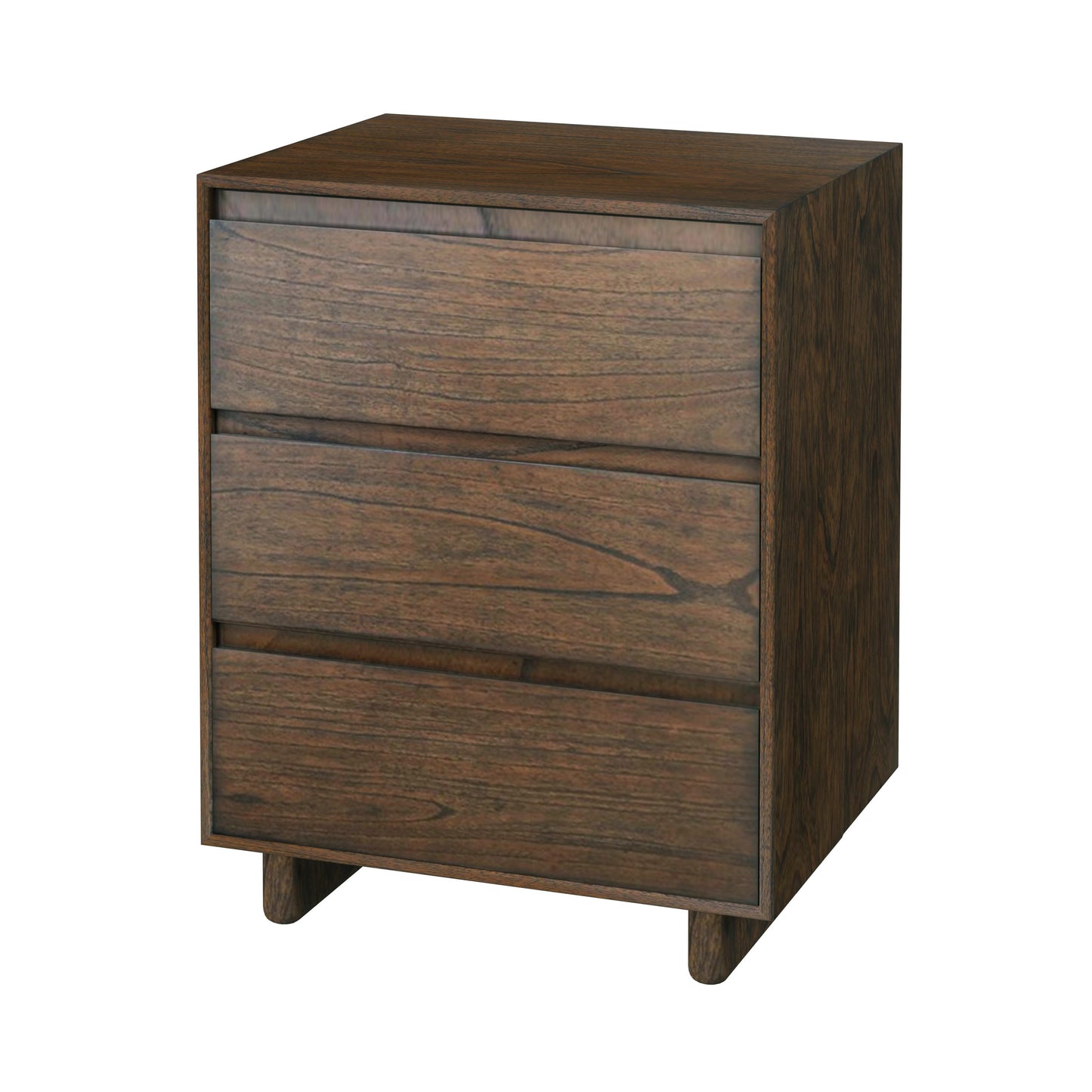 Halmstad Wood Panel 3 Drawer Narrow Nightstand in Brown 5767188