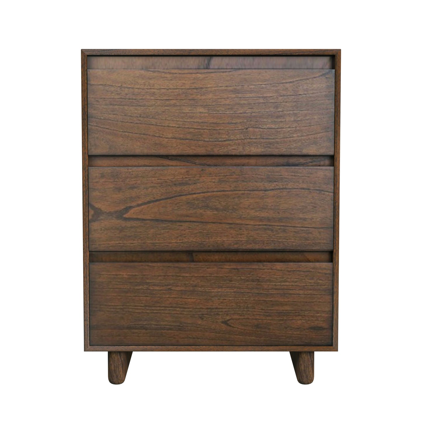Halmstad Wood Panel 3 Drawer Narrow Nightstand in Brown 5767188