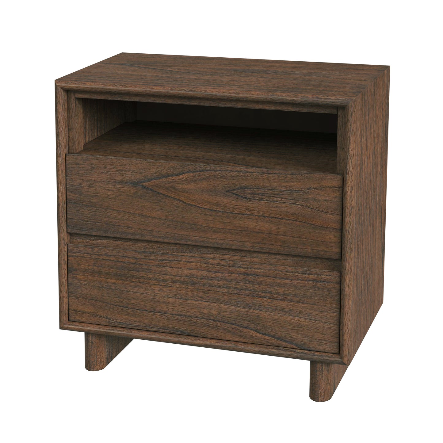 Halmstad Wood Panel 2 Drawer Nightstand in Brown 5768188