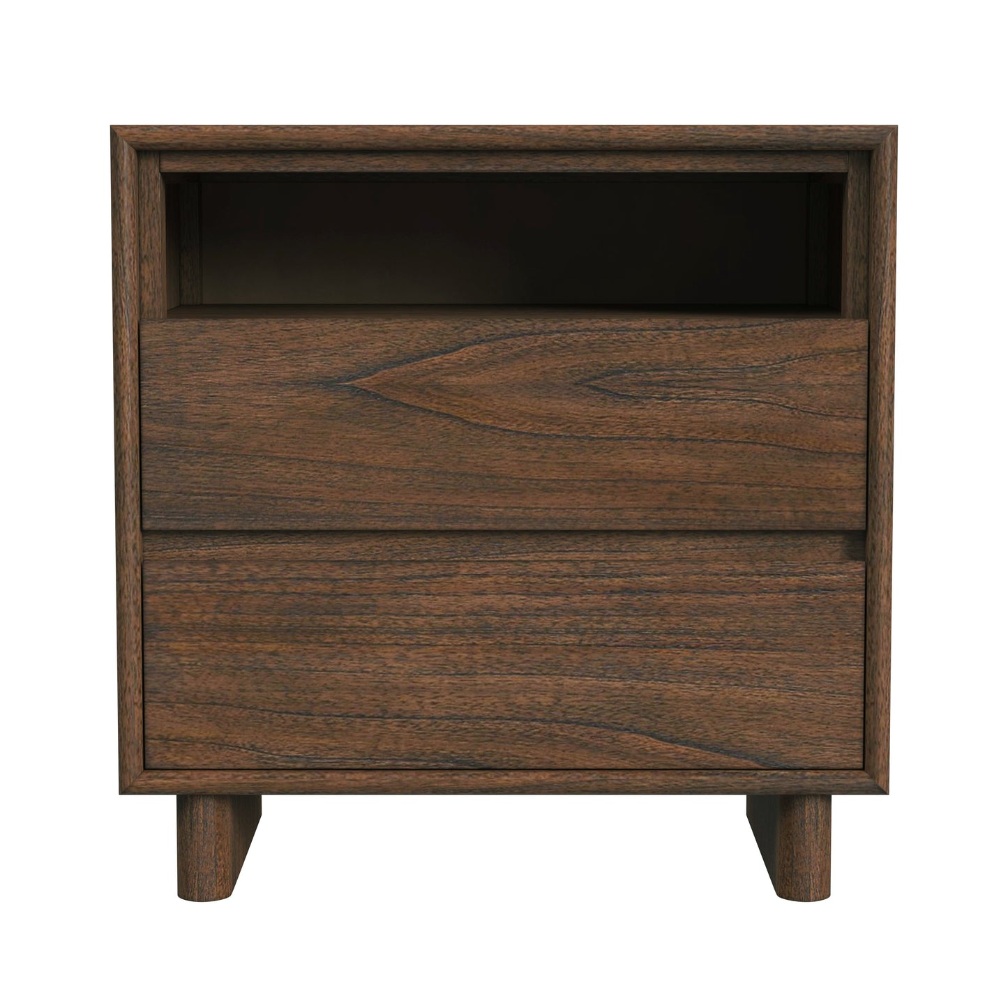 Halmstad Wood Panel 2 Drawer Nightstand in Brown 5768188