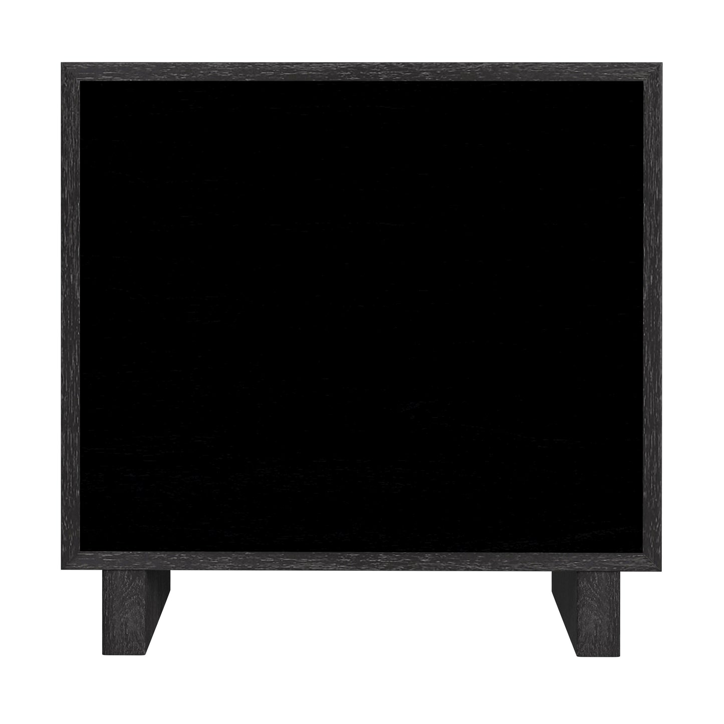 Halmstad Wood Panel 2 Drawer Nightstand in Black 5768432