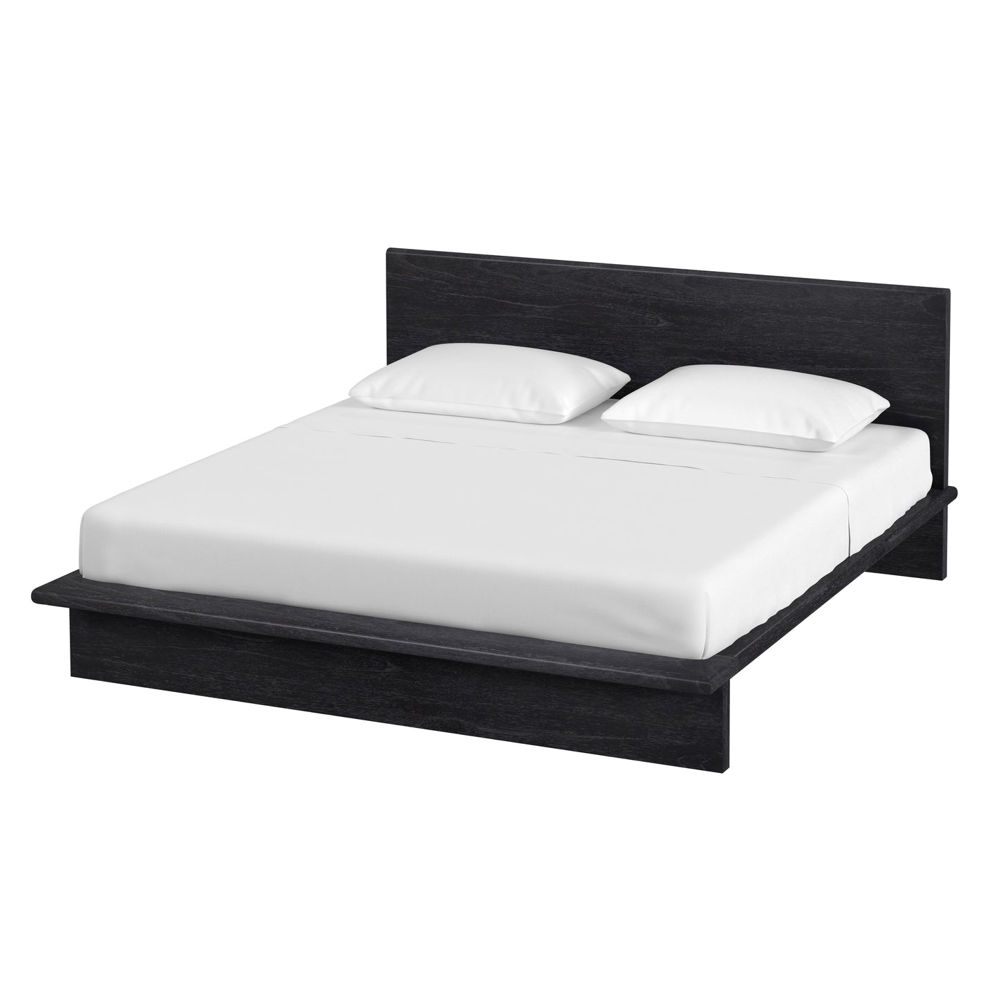 Halmstad Wood Platform King Bed in Black 5769432