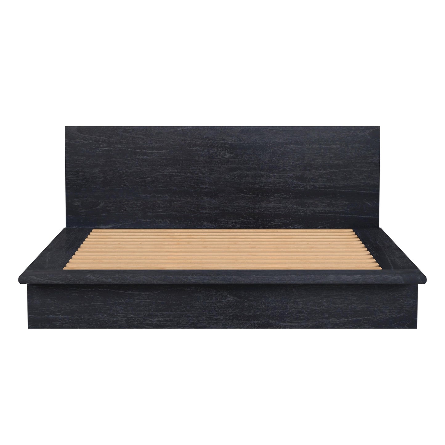 Halmstad Wood Platform King Bed in Black 5769432