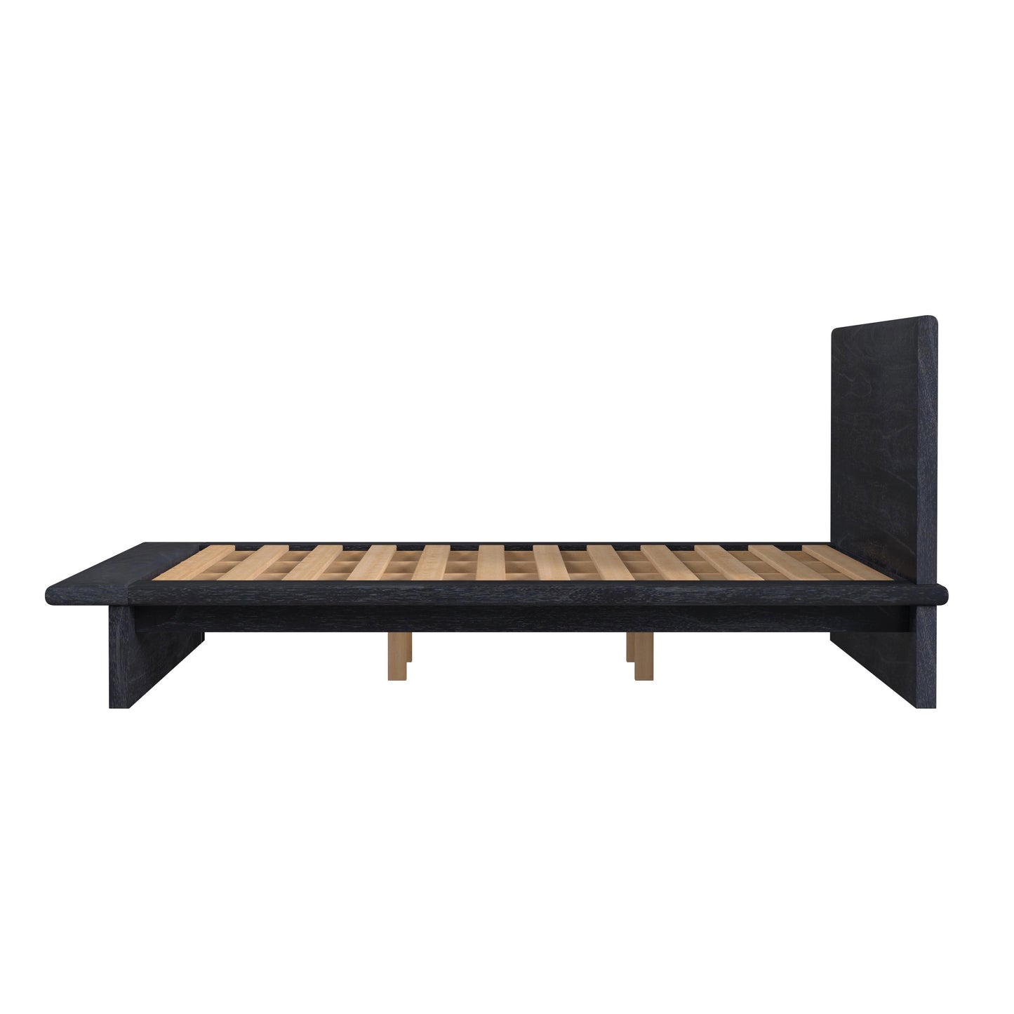 Halmstad Wood Platform King Bed in Black 5769432